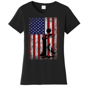 Patriotic Coon Hunting Dogs American Flag Women's T-Shirt