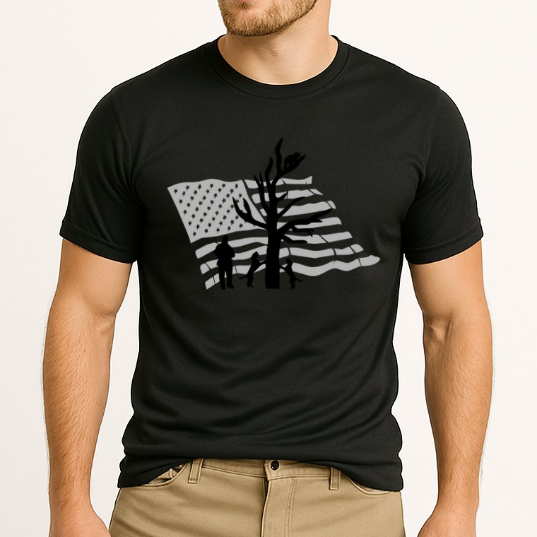 Patriotic Coon Hunting Dogs American Flag Gift Cooling Performance Crew T-Shirt