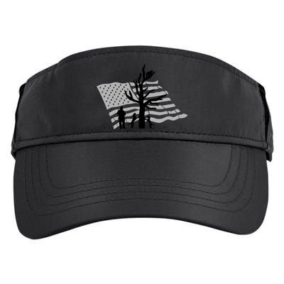 Patriotic Coon Hunting Dogs American Flag Gift Adult Drive Performance Visor