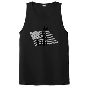 Patriotic Coon Hunting Dogs American Flag Gift PosiCharge Competitor Tank