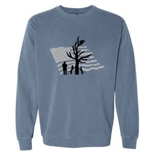 Patriotic Coon Hunting Dogs American Flag Gift Garment-Dyed Sweatshirt