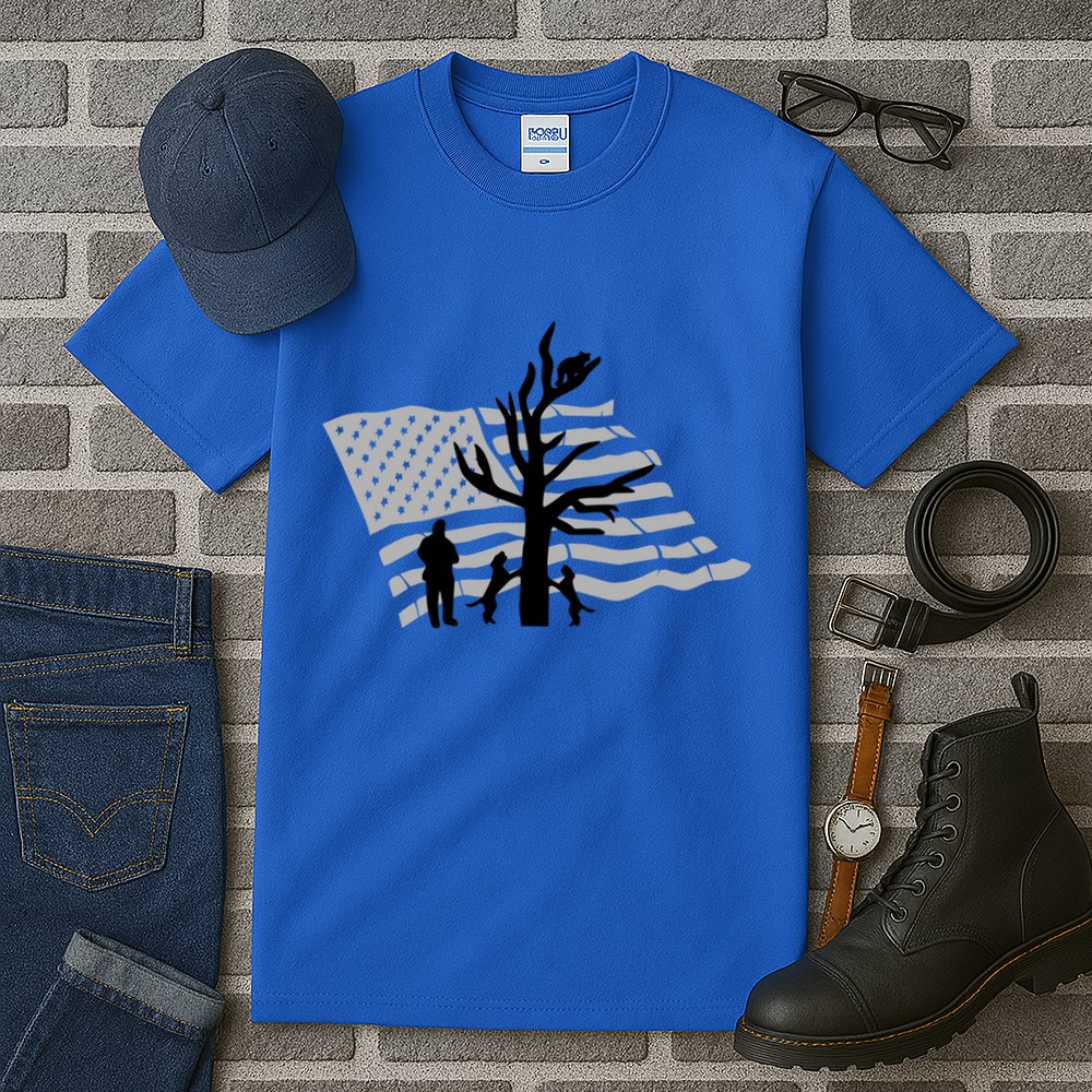 Patriotic Coon Hunting Dogs American Flag Gift Tall T-Shirt