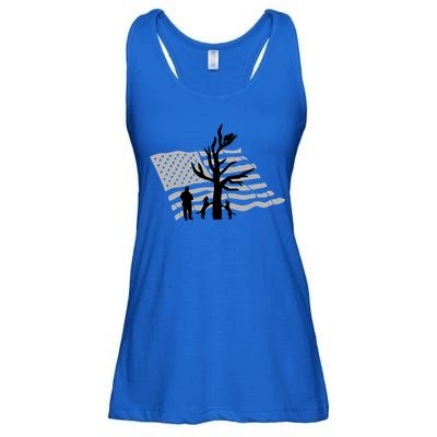 Patriotic Coon Hunting Dogs American Flag Gift Ladies Essential Flowy Tank