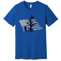 Patriotic Coon Hunting Dogs American Flag Gift Premium T-Shirt