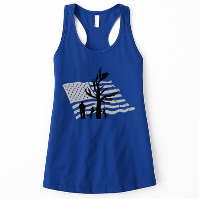 Patriotic Coon Hunting Dogs American Flag Gift Womens Tank Top