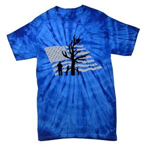 Patriotic Coon Hunting Dogs American Flag Gift Tie-Dye T-Shirt