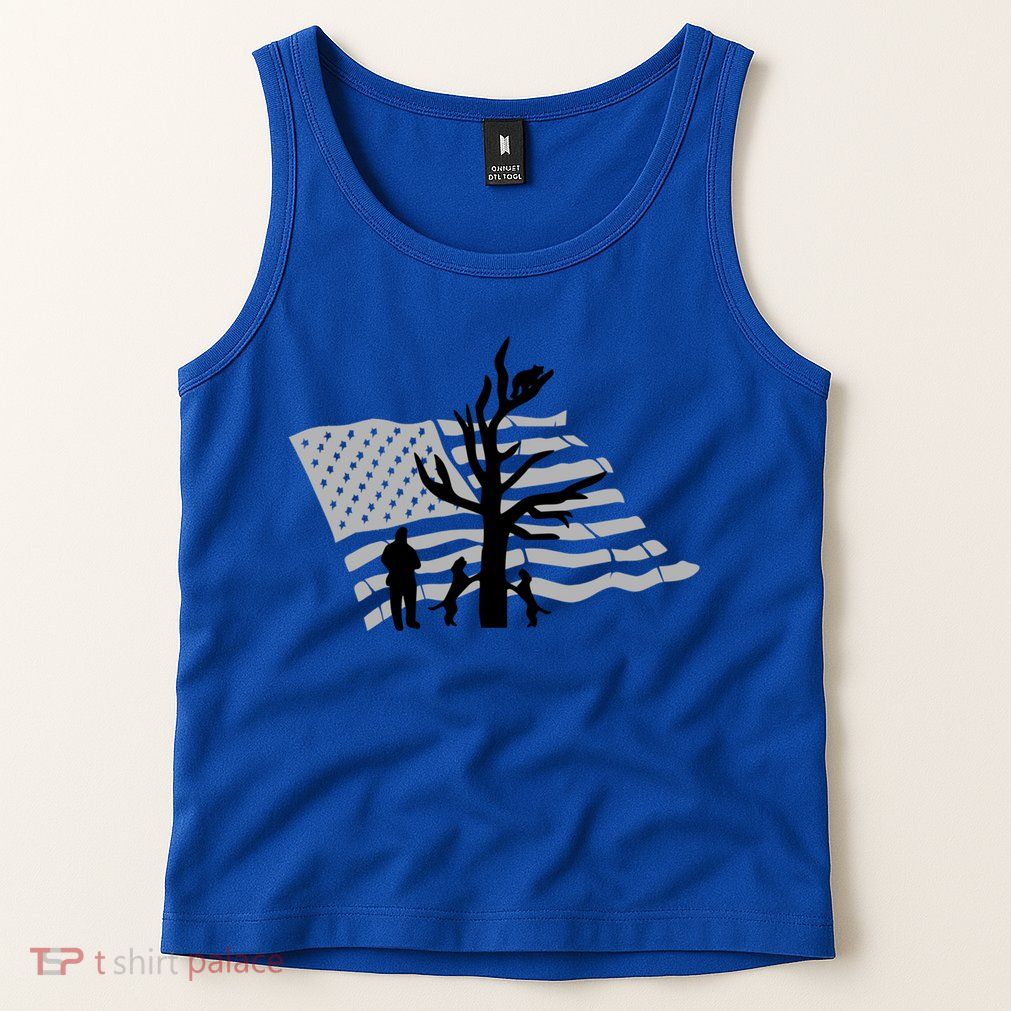 Patriotic Coon Hunting Dogs American Flag Gift Tank Top