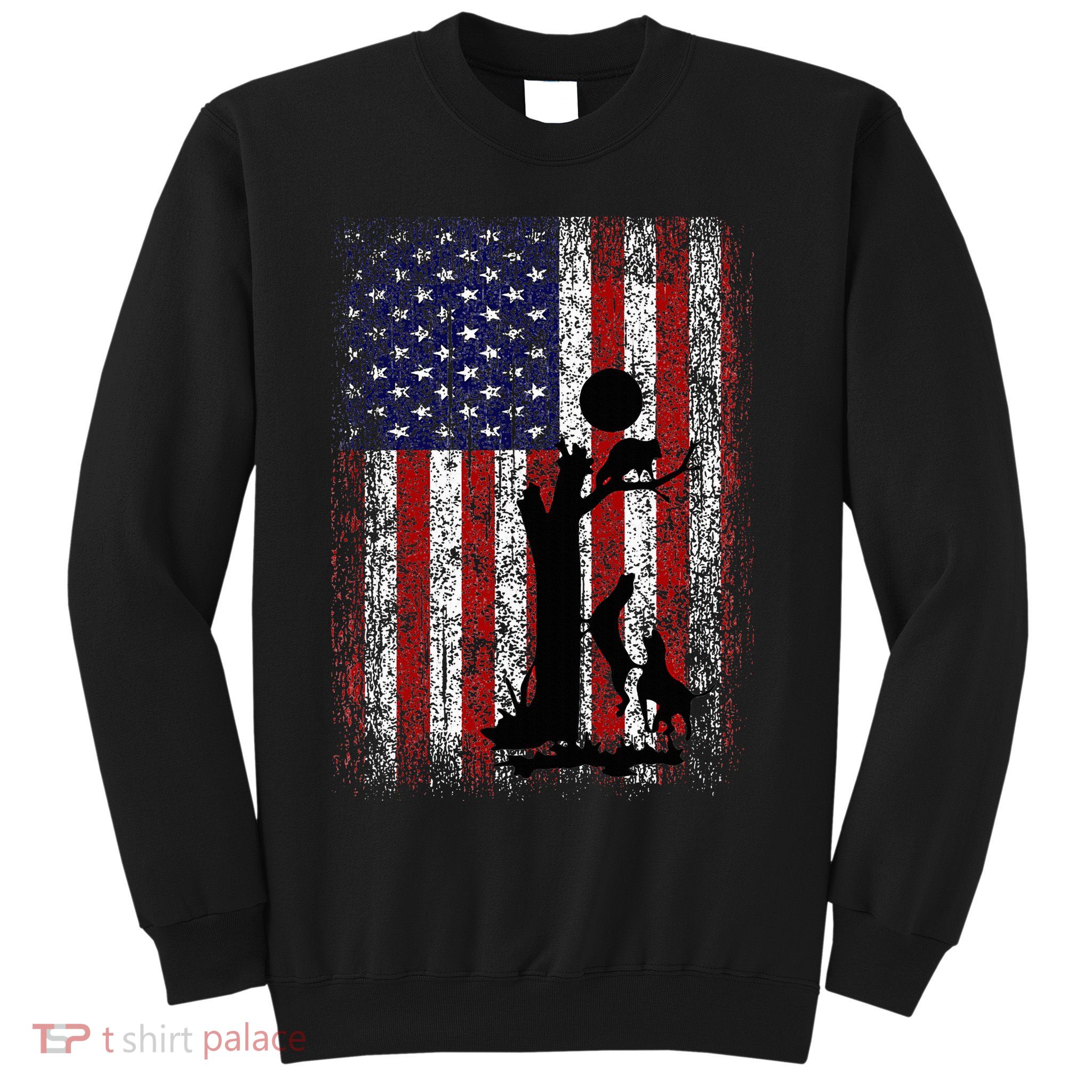 Patriotic Coon Hunting Dogs American Flag Sweatshirt