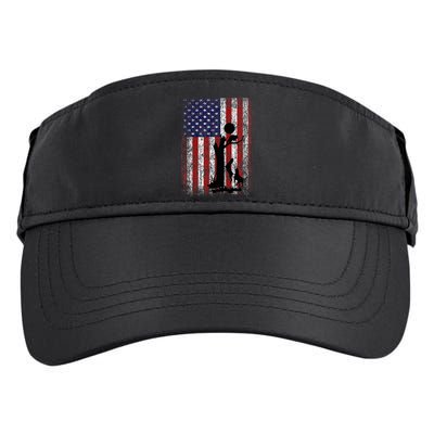 Patriotic Coon Hunting Dogs American Flag Adult Drive Performance Visor