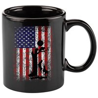 Patriotic Coon Hunting Dogs American Flag 11oz C Handle Ceramic Mug