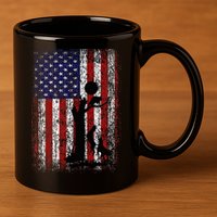 Patriotic Coon Hunting Dogs American Flag 11oz C Handle Ceramic Mug