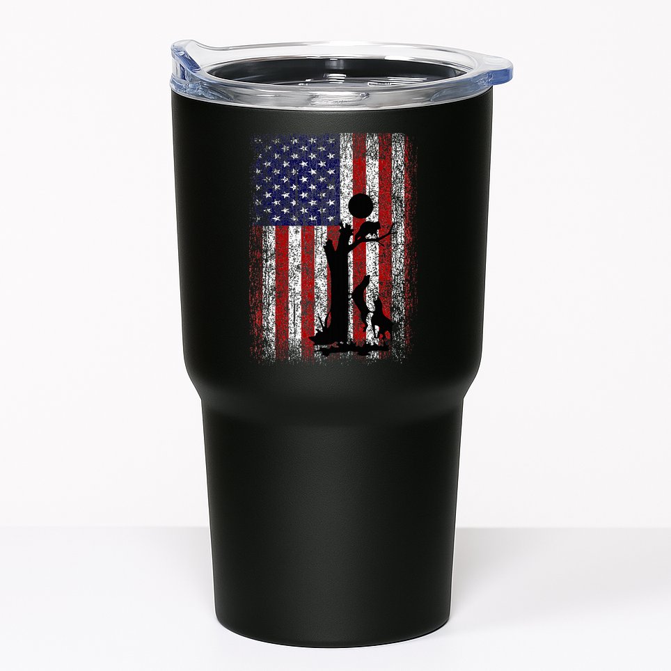 Patriotic Coon Hunting Dogs American Flag Tumbler