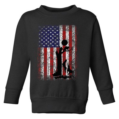 Patriotic Coon Hunting Dogs American Flag Toddler Sweatshirt