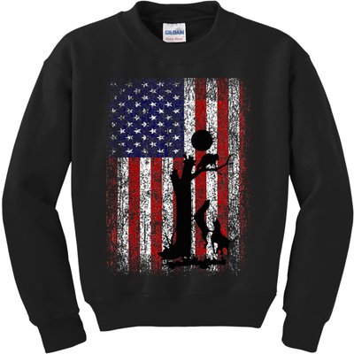 Patriotic Coon Hunting Dogs American Flag Kids Sweatshirt