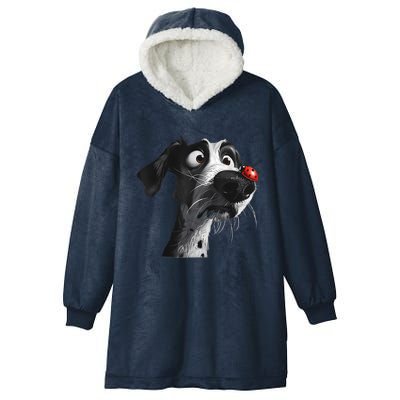 Peachbruh Cute Hound Dog And Ladybug Painting Art Eagerlys Hooded Wearable Blanket