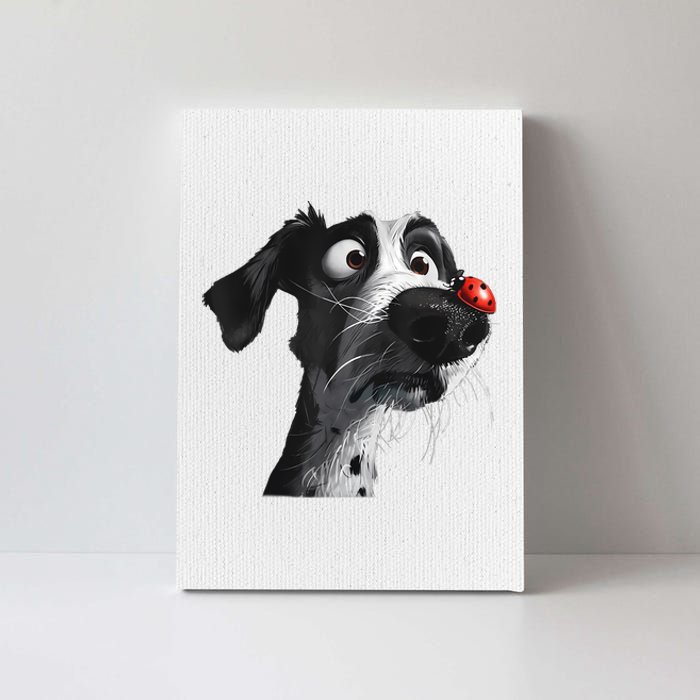 Peachbruh Cute Hound Dog And Ladybug Painting Art Eagerlys Canvas