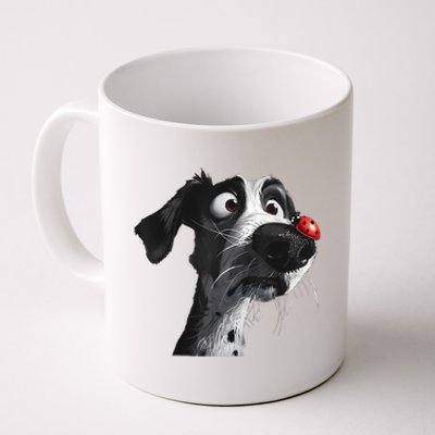 Peachbruh Cute Hound Dog And Ladybug Painting Art Eagerlys Coffee Mug