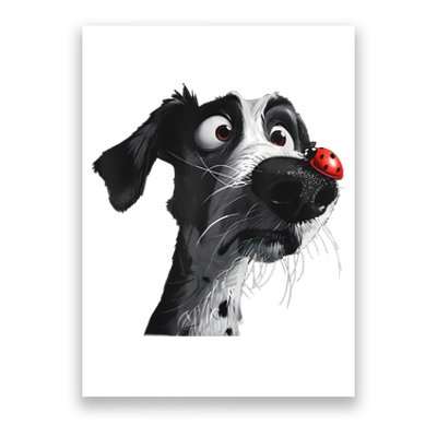 Peachbruh Cute Hound Dog And Ladybug Painting Art Eagerlys Poster