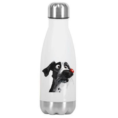 Peachbruh Cute Hound Dog And Ladybug Painting Art Eagerlys Stainless Steel Insulated Water Bottle