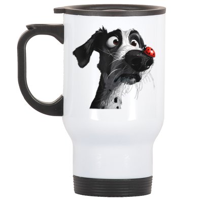 Peachbruh Cute Hound Dog And Ladybug Painting Art Eagerlys Stainless Steel Travel Mug