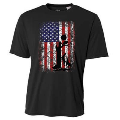 Patriotic Coon Hunting Dogs American Flag Cooling Performance Crew T-Shirt