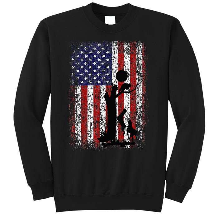 Patriotic Coon Hunting Dogs American Flag Sweatshirt