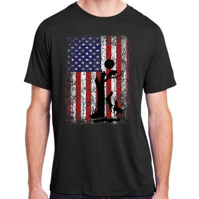 Patriotic Coon Hunting Dogs American Flag Adult ChromaSoft Performance T-Shirt