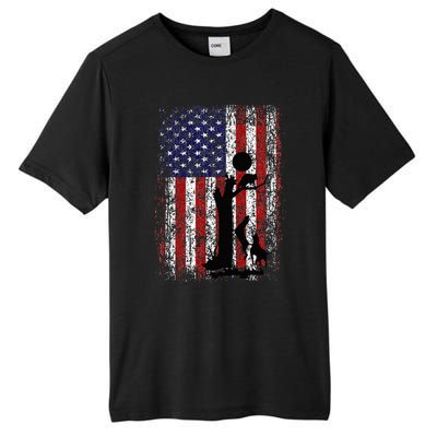 Patriotic Coon Hunting Dogs American Flag Tall Fusion ChromaSoft Performance T-Shirt