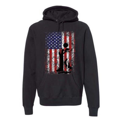 Patriotic Coon Hunting Dogs American Flag Premium Hoodie