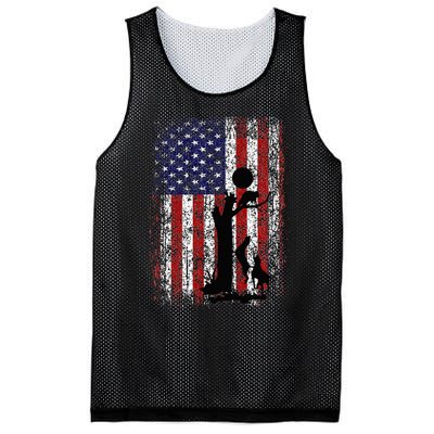 Patriotic Coon Hunting Dogs American Flag Mesh Reversible Basketball Jersey Tank