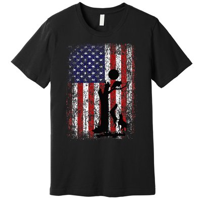 Patriotic Coon Hunting Dogs American Flag Premium T-Shirt