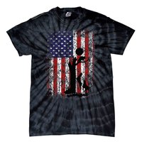 Patriotic Coon Hunting Dogs American Flag Tie-Dye T-Shirt