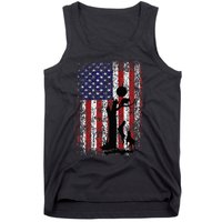 Patriotic Coon Hunting Dogs American Flag Tank Top