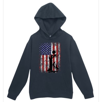 Patriotic Coon Hunting Dogs American Flag Urban Pullover Hoodie