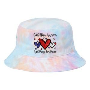 Patriotic Christian Hearts Pray For Peace God Bless America Gift Tie Dye Newport Bucket Hat