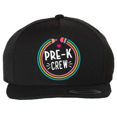 Prek Crew Happy First Day of School Preschool Teacher Wool Snapback Cap