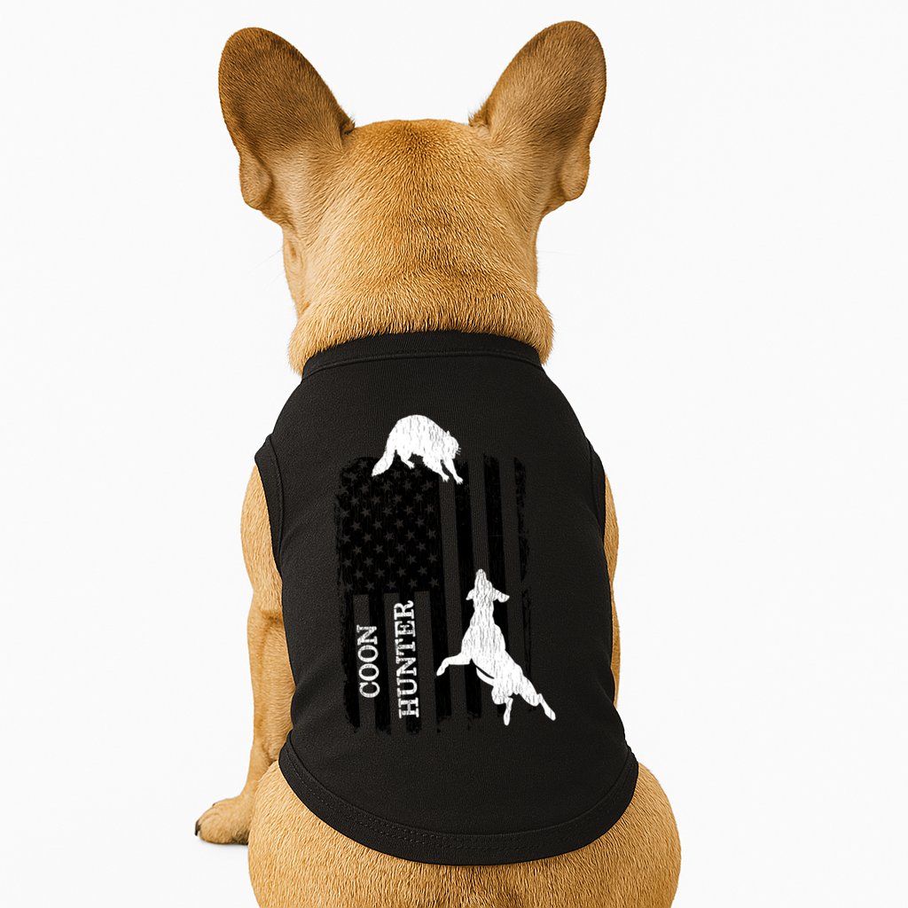 Patriotic Coon Hunting Dogs American Flag Gift Doggie Tank