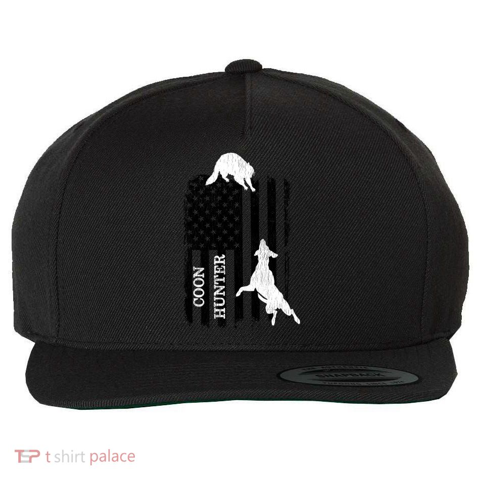 Patriotic Coon Hunting Dogs American Flag Gift Wool Snapback Cap