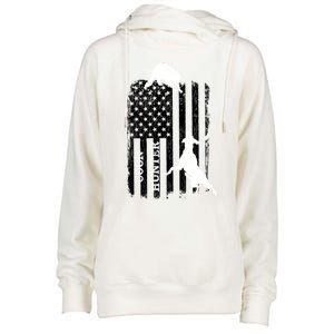 Patriotic Coon Hunting Dogs American Flag Gift Womens Funnel Neck Pullover Hood