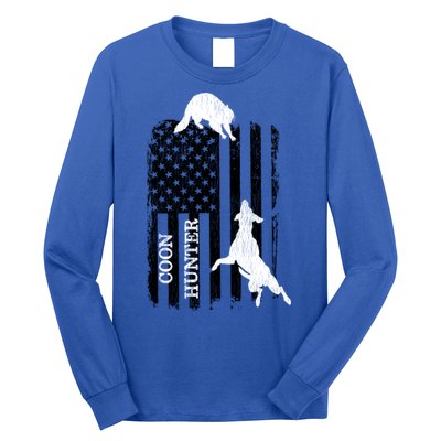 Patriotic Coon Hunting Dogs American Flag Gift Long Sleeve Shirt