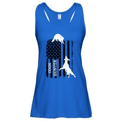 Patriotic Coon Hunting Dogs American Flag Gift Ladies Essential Flowy Tank