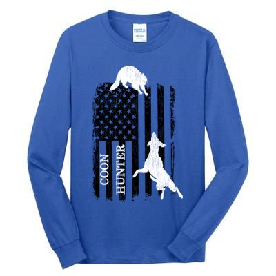 Patriotic Coon Hunting Dogs American Flag Gift Tall Long Sleeve T-Shirt