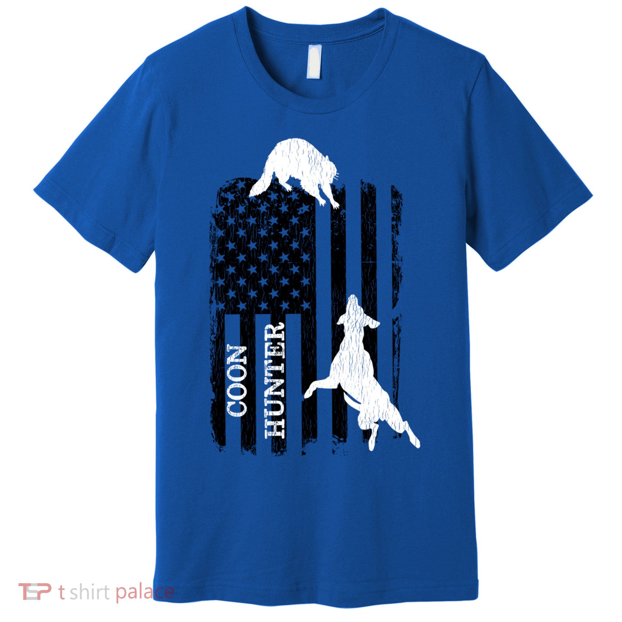 Patriotic Coon Hunting Dogs American Flag Gift Premium T-Shirt