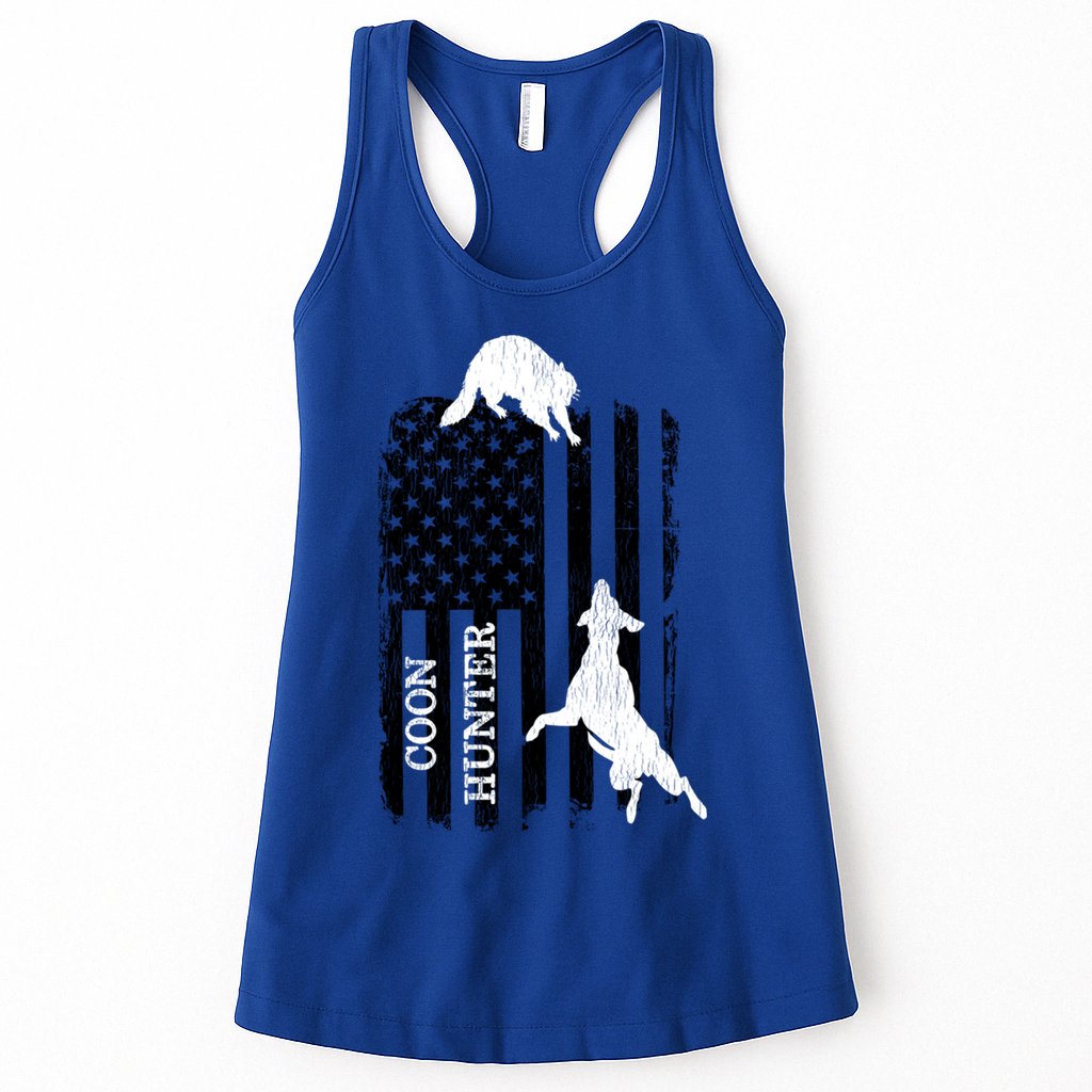 Patriotic Coon Hunting Dogs American Flag Gift Womens Tank Top