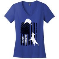 Patriotic Coon Hunting Dogs American Flag Gift Women's V-Neck T-Shirt