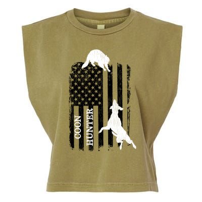 Patriotic Coon Hunting Dogs American Flag Gift Garment-Dyed Women's Muscle Tee