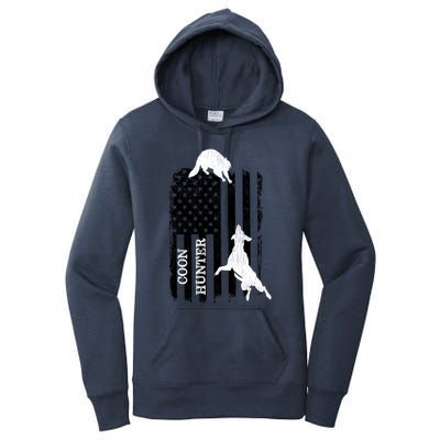 Patriotic Coon Hunting Dogs American Flag Gift Women's Pullover Hoodie