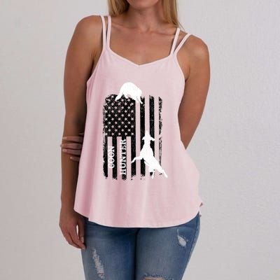 Patriotic Coon Hunting Dogs American Flag Gift Women's Strappy Tank