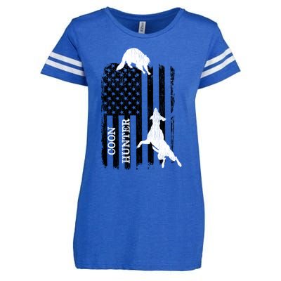 Patriotic Coon Hunting Dogs American Flag Gift Enza Ladies Jersey Football T-Shirt