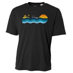 Pontoon Captain Island Sunset Pontoon Boat Summer Relaxing Cooling Performance Crew T-Shirt